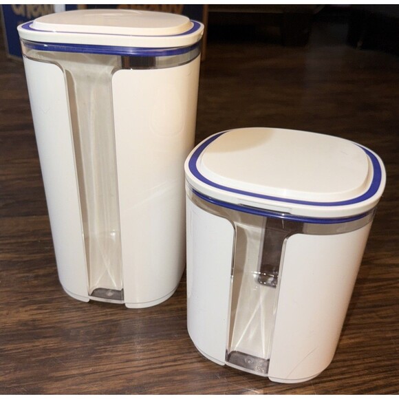 Tupperware Candy Holder Storage Container #2376A-3 #2603A-1 White Blue Rare Set - Picture 1 of 7